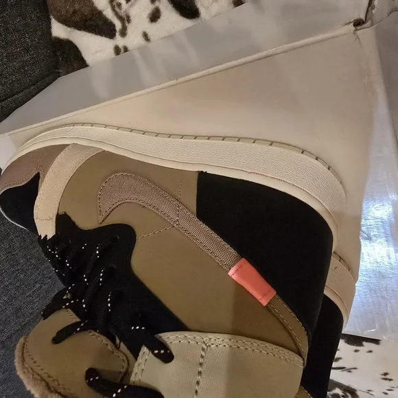 Nike Air Jordan Rebel XX  High-Top Sneakers in Black and Tan - Picture 2 of 5